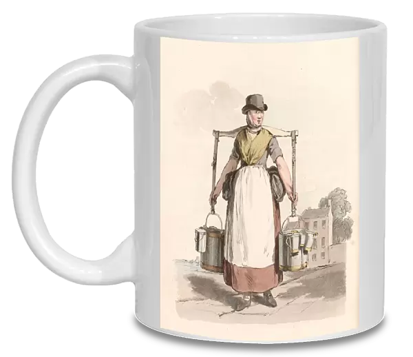 Milk-maid (coloured engraving)