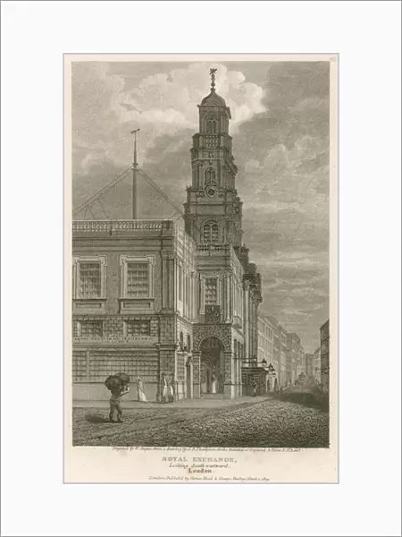 The Royal Exchange, London, looking south westward (engraving)