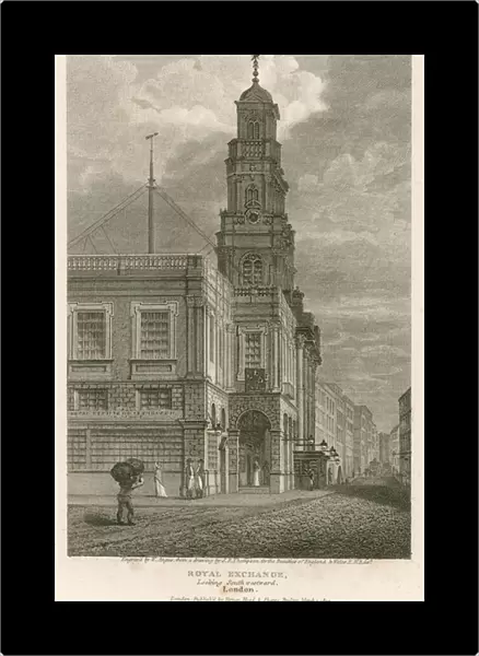 The Royal Exchange, London, looking south westward (engraving)