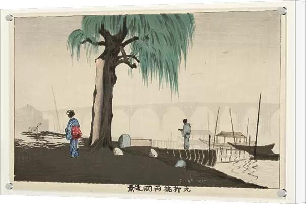 Distant View of Ryogoku from Motoyanagi Bridge, 1880-82 (woodblock)