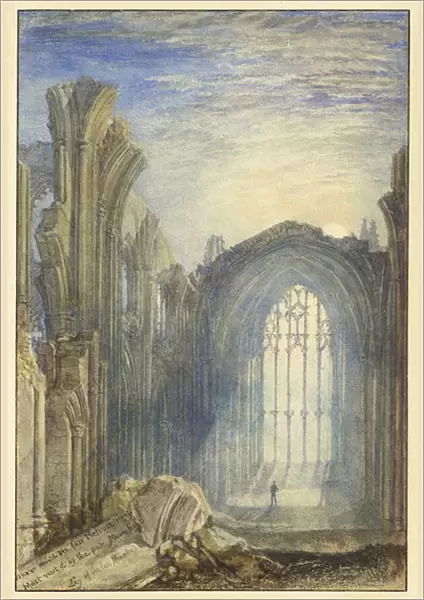 Melrose Abbey, 1822 (w  /  c on paper)