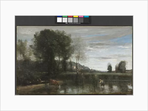 Pond at Ville-d Avray, late 1860s (oil on fabric)