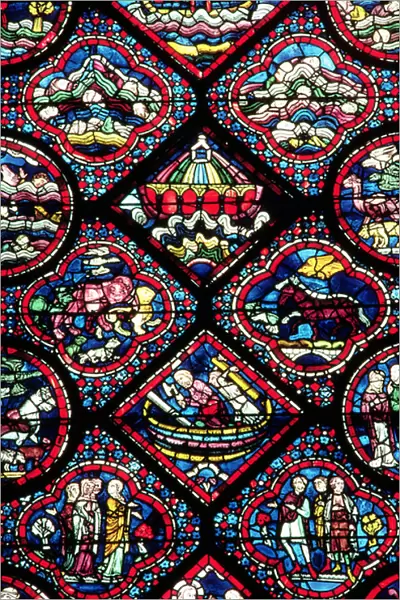 Noahs Ark window, 13th century (stained glass)