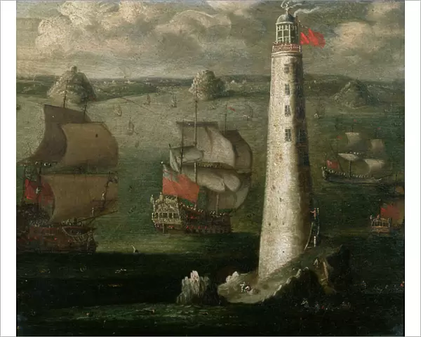 Men-o -War and other Vessels before the Eddystone Lighthouse (see also 192756)