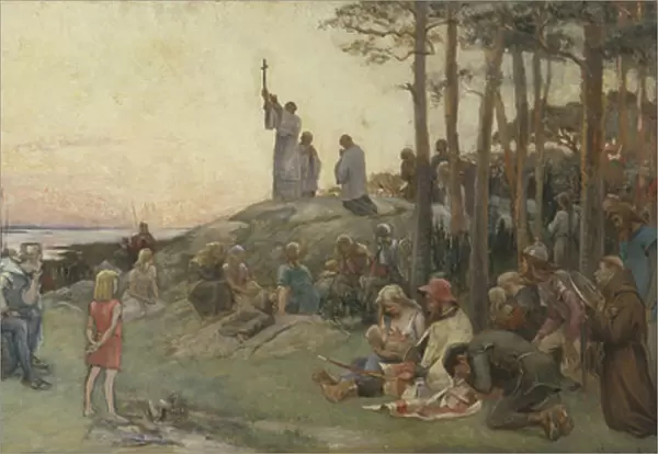 Ansgar Preaching Christianity, 1889 (oil on canvas)