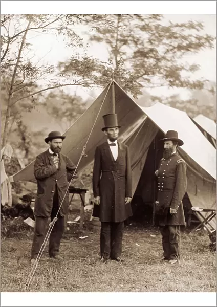 President Lincoln at the Antietam Battlefield, 1862 (wet collodion print)