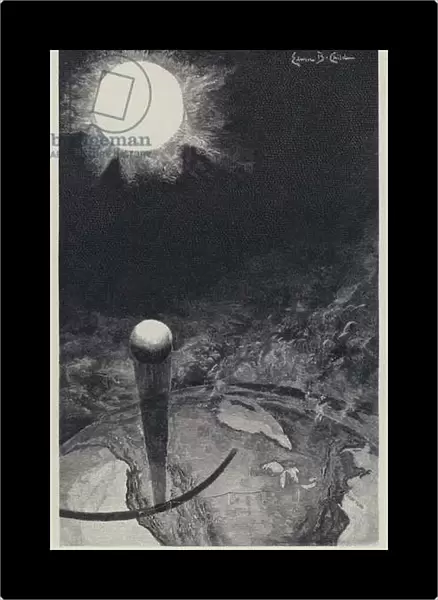 The lunar shadow, 1 January 1889 (litho)