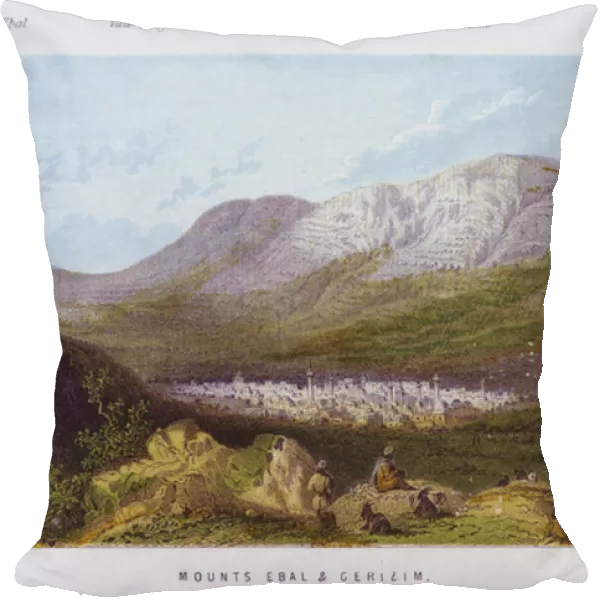 Mounts Ebal and Gerizim (colour litho)