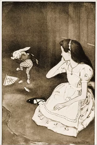 'The Rabbit started violently', illustration for Lewis Carrolls Alice