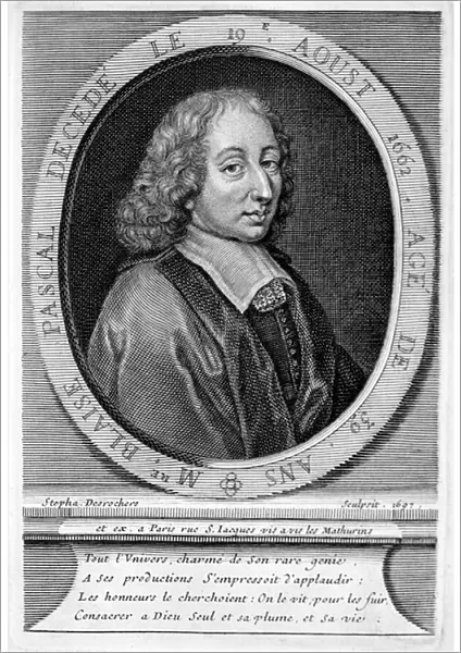 Blaise Pascal, French mathematician and physicist (engraving)