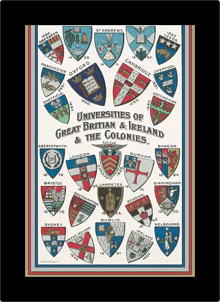 Arms of universities of Great Britain and Ireland and the Colonies (colour litho)