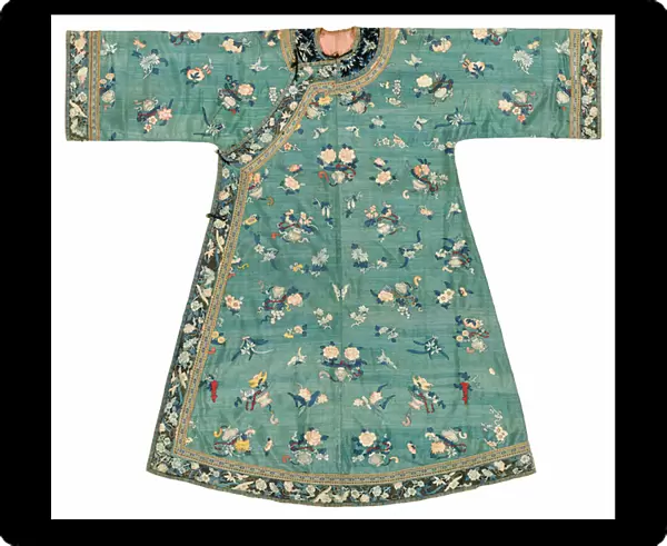 Jade-ground Kesi ladys robe, mid 19th century (textile)