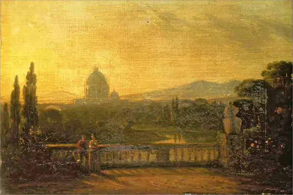 View of St. Peter s, Rome from the terrace of a villa