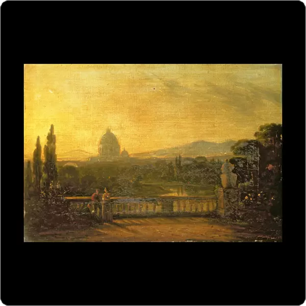 View of St. Peter s, Rome from the terrace of a villa