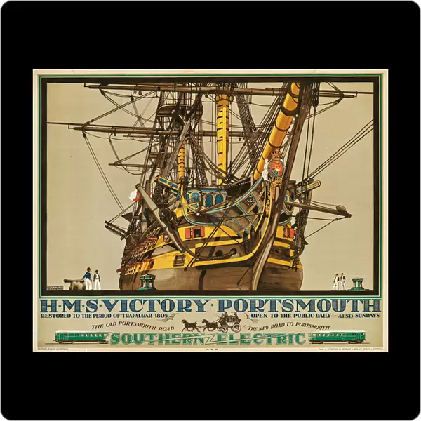 H. M. S. Victory, Portsmouth, poster advertising Southern Electric Railways (colour litho)