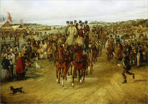 Going to the Derby, (oil on canvas)