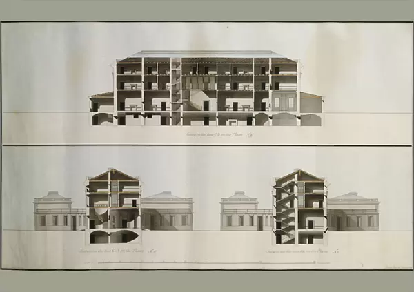 Designs for a Neo-Classical House for Lord Charleville: Three Sections (nos