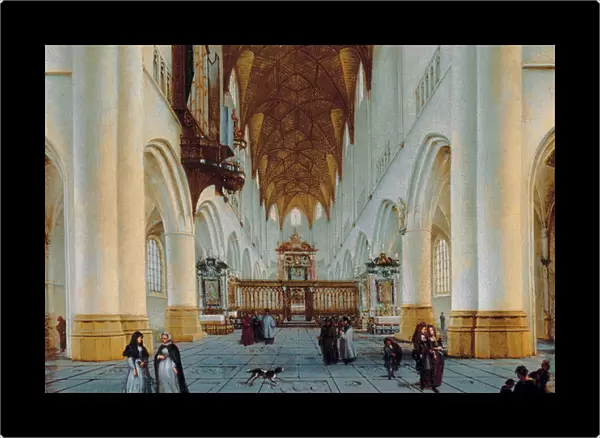 The interior of St. Bavo s, Haarlem (oil on canvas)