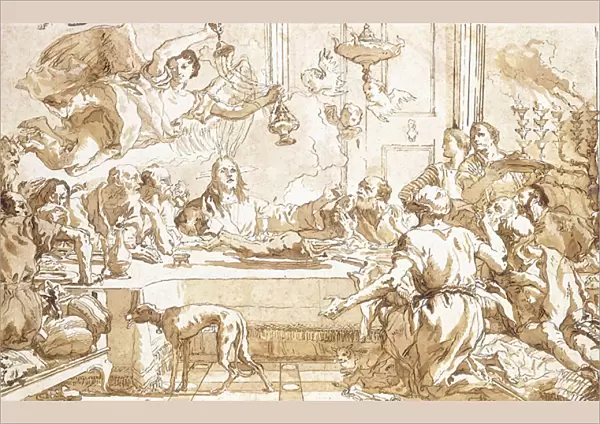 The Last Supper, (black chalk, pen and brown ink)
