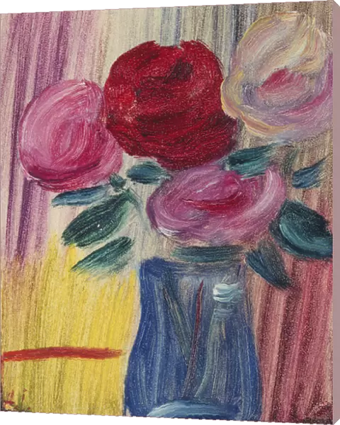 Flowers in Blue Vase; Blumen in Blauer Vase, 1936 (oil on paper laid down