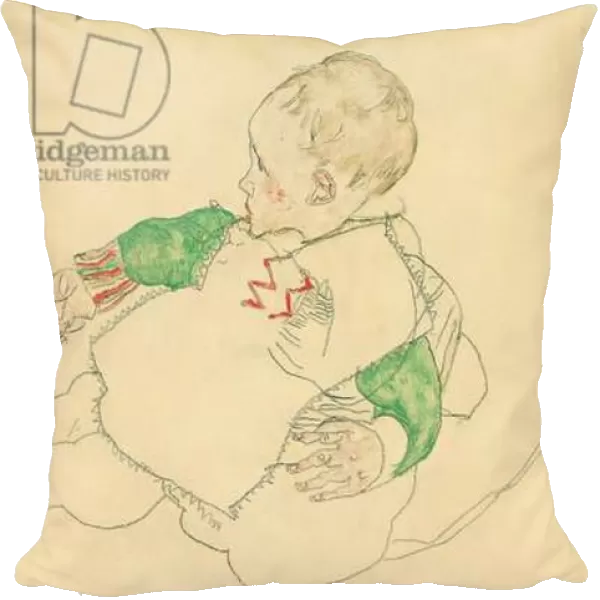 Child with Green Sleeves (Anton Peschka, Jr. ), 1916 (gouache and pencil on paper)