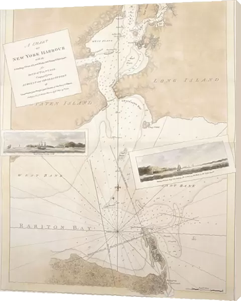 A chart of New York harbour, 1774-1779 (hand coloured etching tinted in sepia