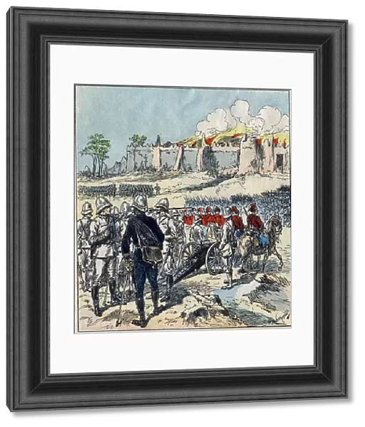 French expedition to Dahomey (present-day Benin). General Dodds forming his columns of