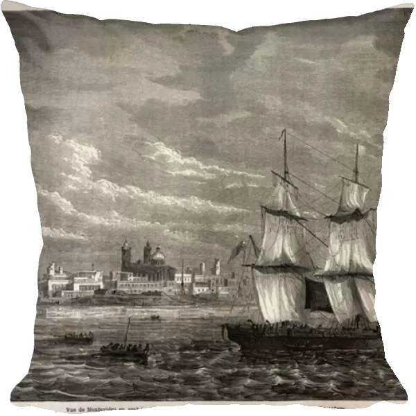 View of the harbour masters office of Montevideo, drawing by M