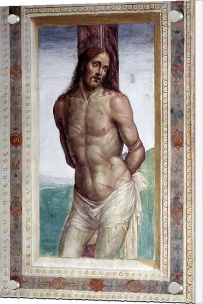 Christ a the column ( Fresco, 16th century)