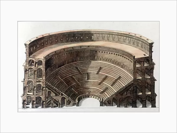 Roman Theatre. Engraving from the beginning of the 19th century