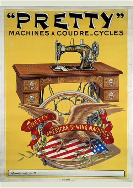 Advertising poster for American sewing machine 'Pretty', 20th century