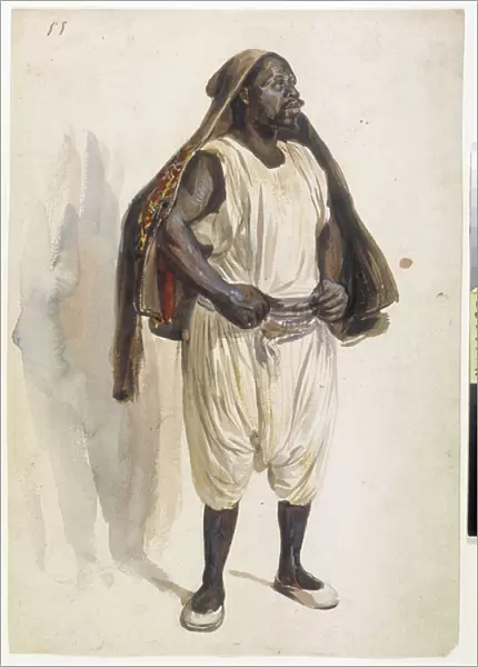 Orientalists: representation of a Biskry, porter in Algiers (illustration)