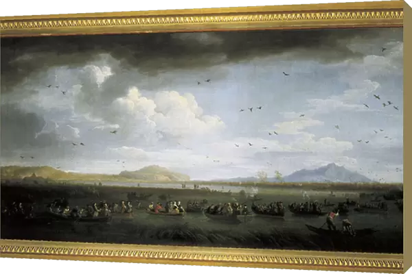 Charles de Bourbon hunting ducks at Lake Patria, painting by Joseph Vernet, 18th century