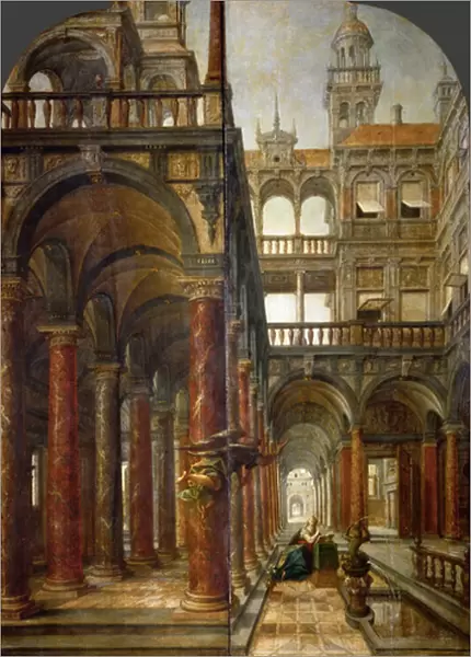 The Annunciation - Hans von Aachen (1552-1615). Oil on wood, 1598. Dimension : 221x140 cm