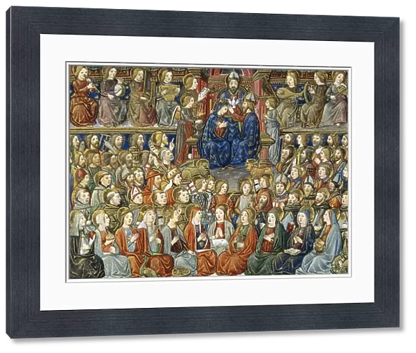 'The Day of the Last Judgment'In the centre, the coronation of the Virgin with