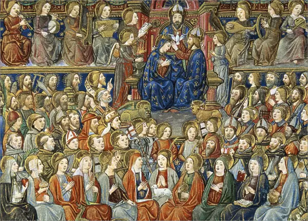 'The Day of the Last Judgment'In the centre, the coronation of the Virgin with