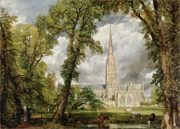View of Salisbury Cathedral from the Bishops Grounds, (oil on canvas) c. 1822