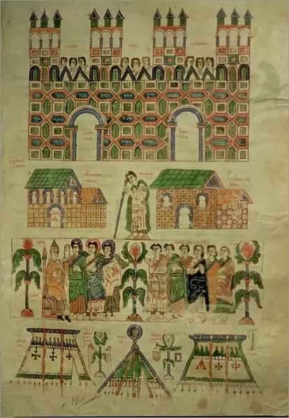 F. 142 The Council of Toledo, from Abeldas Councilar Codex (vellum)