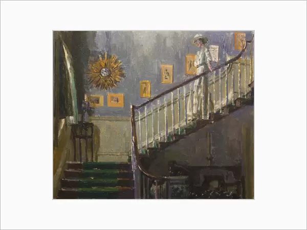 Ethel Sands Descending the Stairs at Newington (oil on canvas)