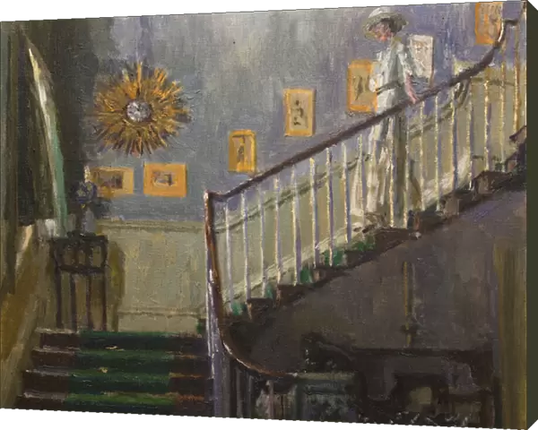Ethel Sands Descending the Stairs at Newington (oil on canvas)