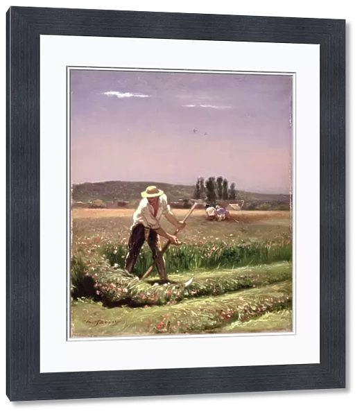 A peasant, mowing (oil on canvas)