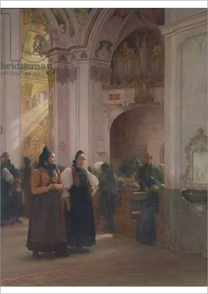The End of Mass in Einsiedeln (oil on canvas)