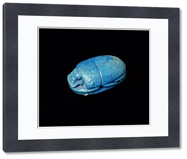 Scarab from a mummy, from Thebes (faience)