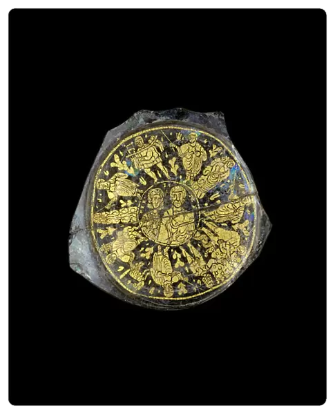Gold bowl fragment, 4th century (glass)