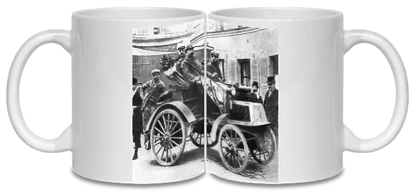 A Panhard-Levassor car winning the first prize, 1891 (b  /  w photo)