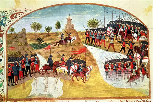 Ms 1335 f. 62v How Alexander the Great (356-323 BC) crossed the Tigris and the Euphrates