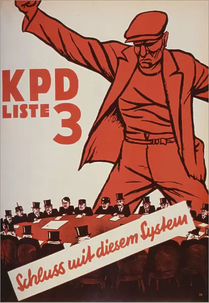 Communist Party election poster, 1932 (colour litho)
