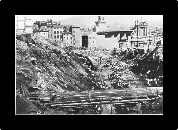 Building of Rue Imperiale at Marseilles, 1863 (b  /  w photo)