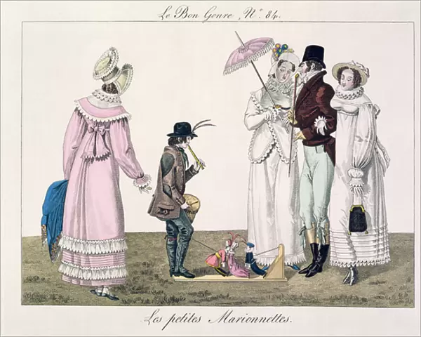 A boy entertaining with dancing puppets, plate 84 from le Bon Genre, c