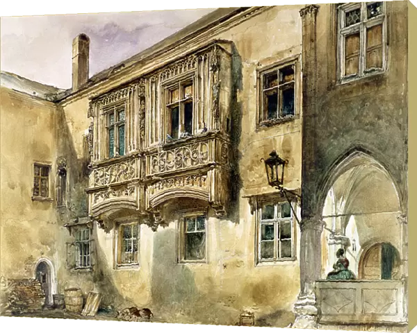 Gothic balcony in the courtyard of Klosterneuburg Abbey, c. 1840 (w  /  c on paper)